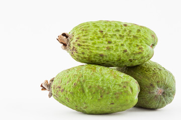Feijoa (Acca sellowiana) isolated in white background