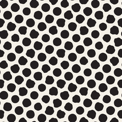 Stylish Doodle Scattered Shapes. Vector Seamless Black And White Freehand Pattern