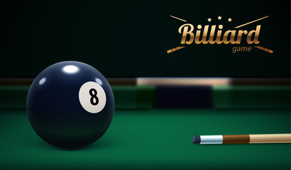 billiard table front view balls sport theme