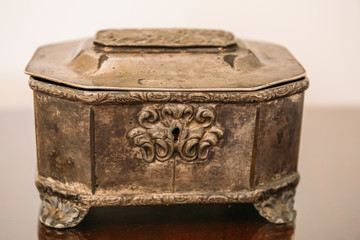 Vintage casket with relief pattern