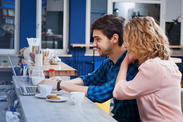 couple drinking coffee in the cafe