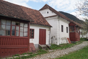 Fototapeta na wymiar Old houses in Schei district (1773) , Brasov, Transylvania, Romania