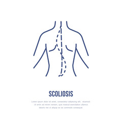 Scoliosis, posture correction icon, orthopedic line logo. Flat medical sign for hospital.