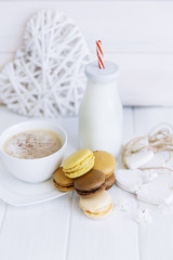 macarons and coffee