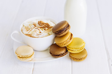 macarons and coffee