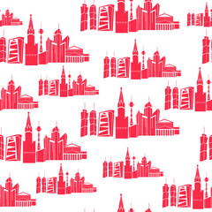 Moscow vector seamless pattern
