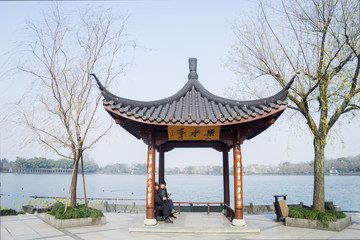 Pavilion on West Lake in Hangzhou