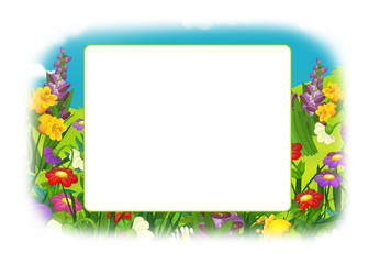 cartoon nature floral frame with space for text