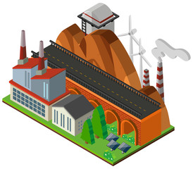 Naklejka premium Power station and bridge