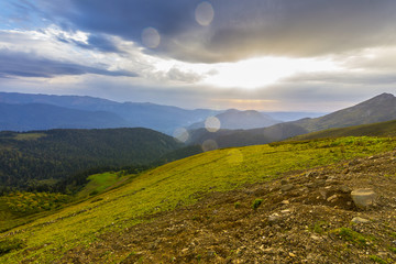 Naklejka premium Beautiful mountain summer view