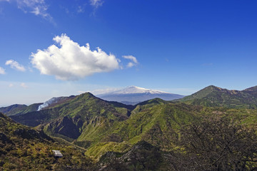le cime dei monti peloritani e l'Etna 234