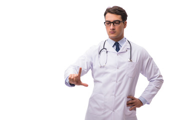 Young doctor isolated on white background