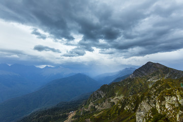 Naklejka premium Scenary view of Caucasus mountains