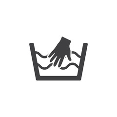 Hand wash only icon. Washing sign. Laundry symbols