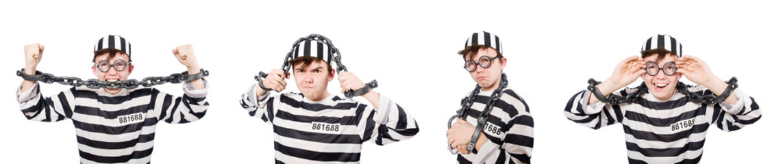 Funny prison inmate in concept