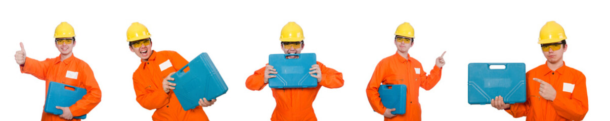 Industrial worker isolated on the white background