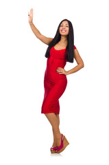 Naklejka premium Nice woman model isolated on the white background