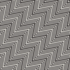 Abstract ZigZag Parallel Stripes. Stylish Ethnic Ornament. Vector Seamless Pattern.