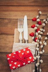 Rustic table serving 