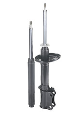 pair of car shock absorber isolated on white