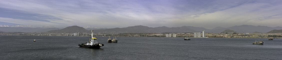 Panorama Coquimbo towards La Serena Chile