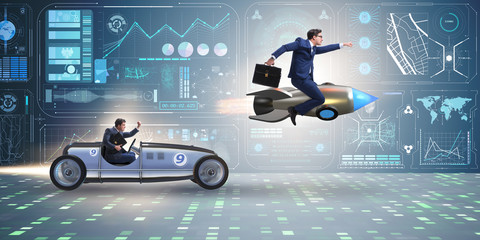 Competition concept with business people competing