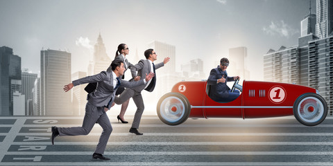 Competition concept with business people competing