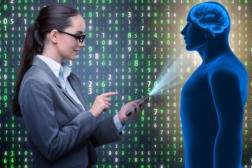 Businesswoman in artificial intelligence concept