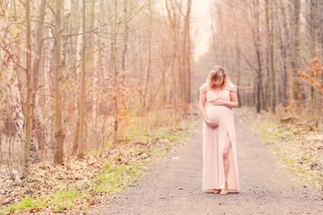 Happy pregnant woman relaxing and enjoying life