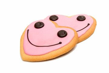 Cookie heart isolated
