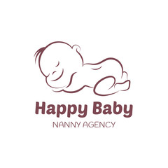 Baby logo vector template for nanny agency