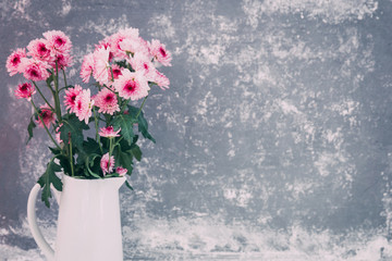 Flowers for mothers day. Vintage background with copy space 