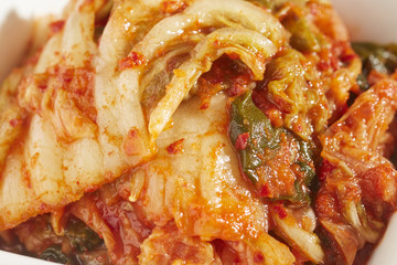 Kimchi, Korean spicy fermented Napa cabbag