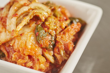 Kimchi, Korean spicy fermented Napa cabbag