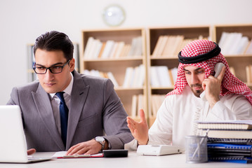 Diverse business concept with arab businessman