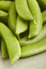 Raw, whole, sugar snap peas
