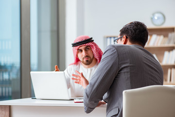 Diverse business concept with arab businessman