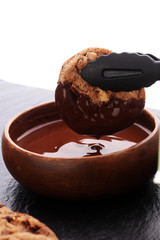 Melting chocolate / melted chocolate/ chocolate swirl and cookie