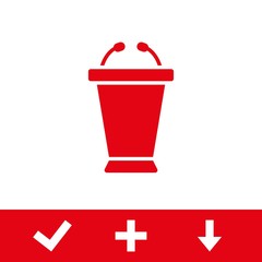 lectern with microphone icon stock vector illustration flat design