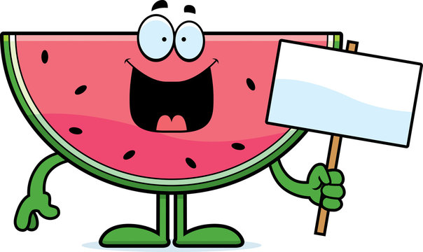 Cartoon Watermelon Sign