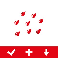 cloud with rain drops icon stock vector illustration flat design