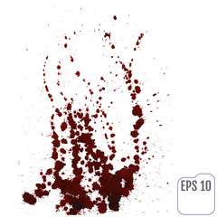 Splattered blood stain on white background. Vector illustration