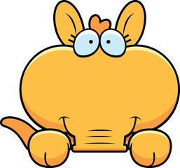 Cartoon Aardvark Peeking