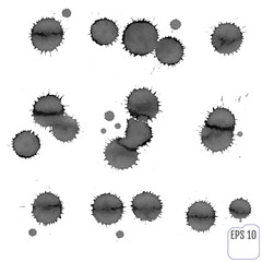 Paint splat set. Paint splashes set for design use. Abstract vector illustration.