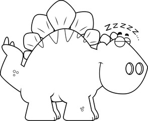 Sleeping Cartoon Stegosaurus