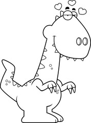 Cartoon Velociraptor in Love