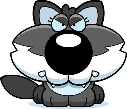 Cartoon Angry Wolf Pup