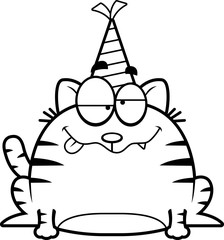 Cartoon Cat Drunk Party