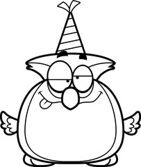 Cartoon Owl Drunk Party