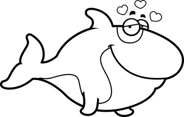 Cartoon Killer Whale in Love